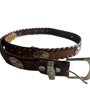 Justin’s Leather Whipstich Cowhide Belt 38in Festival Western